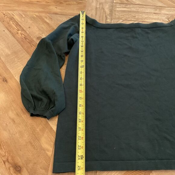 Lane Bryant Off Shoulder Balloon Sleeve Knit Top Green Plus Size 14/16 NWT - Picture 7 of 7